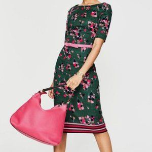 Boden Green and Pink Patterned Dress EUC